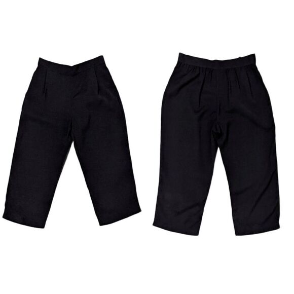 NWT ELENA WANG Black Minimalist Cropped Pants M - Picture 5 of 5